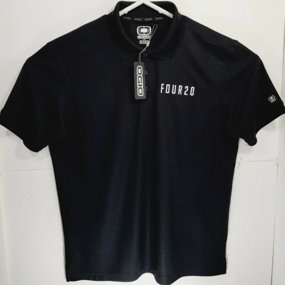 NWT OGIO FOUR20 420 Mens Large Golf Shirt Polo Black